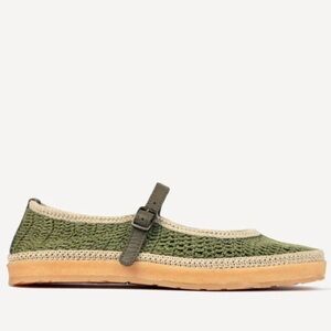 Laidback London Weeve Handwoven Leather Ballet Flats Green Size 40 Women’s 9